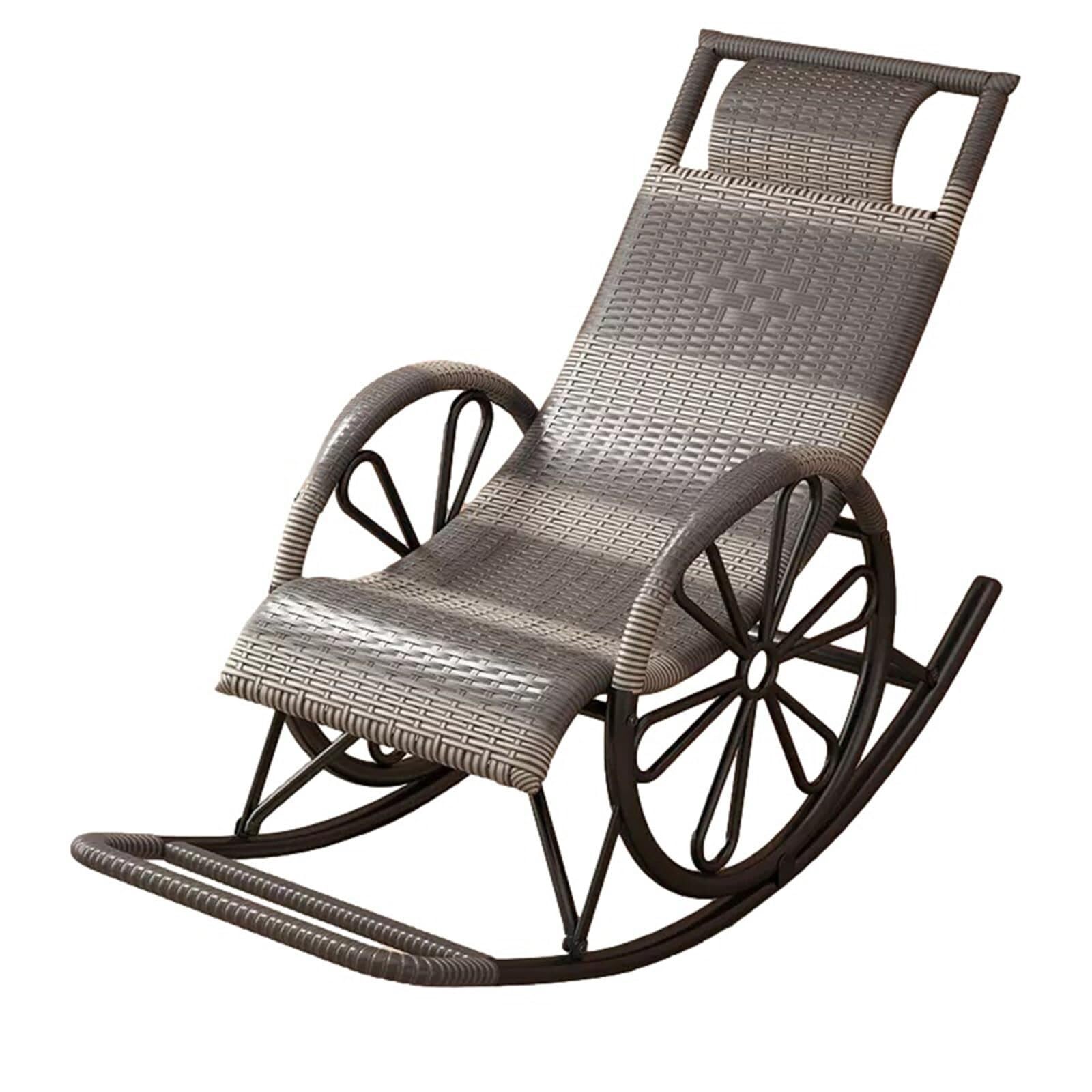 Chaise à bascule en rotin PE pour en finir avec le mal de dos au jardin
