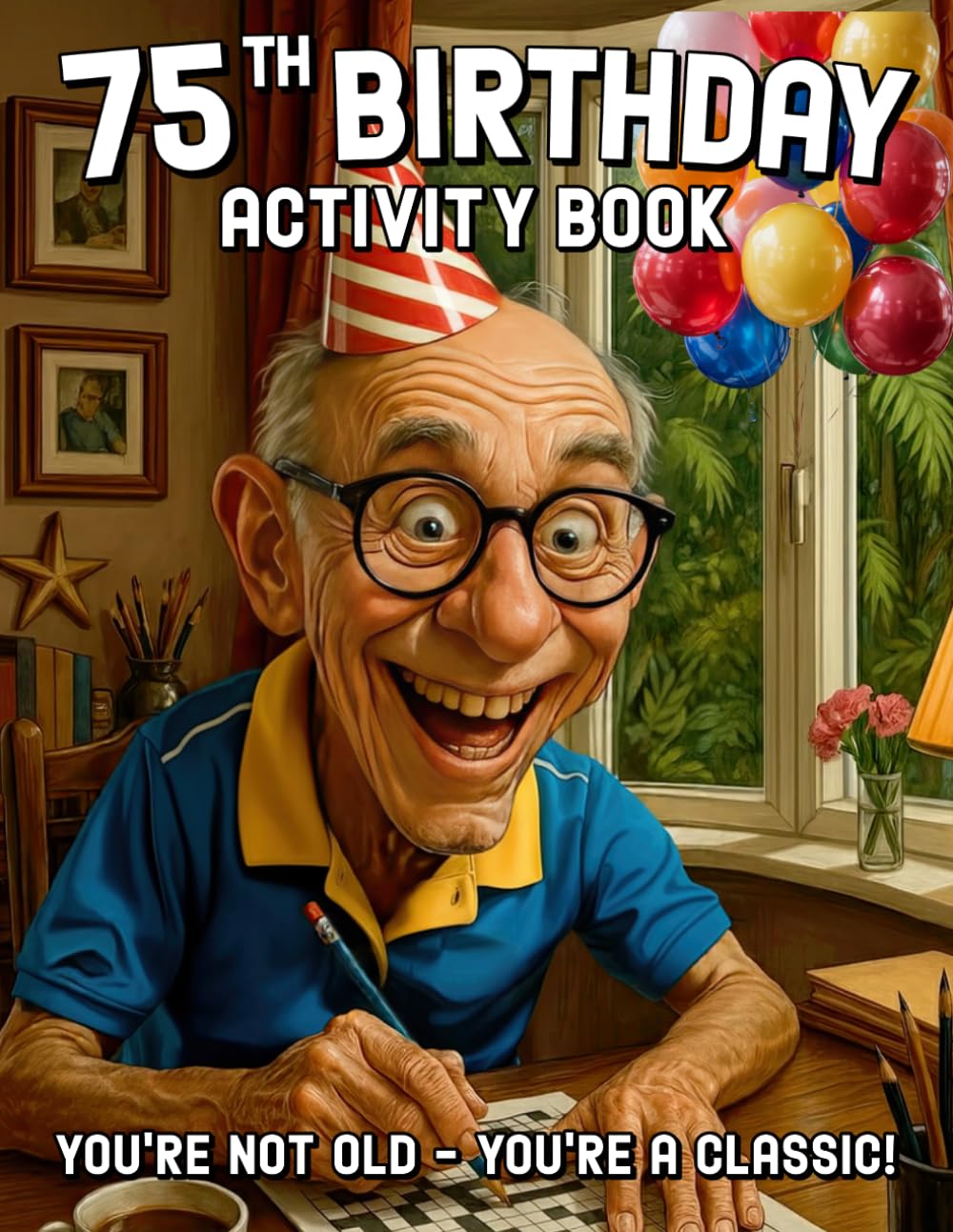 75th Birthday Activity Book: Funny 75th Birthday Gifts for Men, Sudoku, Mazes, Word Search and More