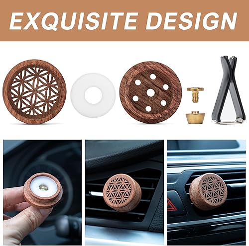 Miniatura 2 de 2 ambientadores de coche con 10 tabletas fragantes, difusor de madera de aromas, clips de ventilación, difusor de aceites esenciales para mujeres y