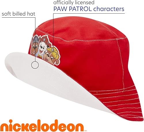 Miniatura 2 de Nickelodeon Sombrero de pescador de Paw Patrol para niños Reversible Chase, Marshall y Rubble Sun Hat (Edad 2-7)