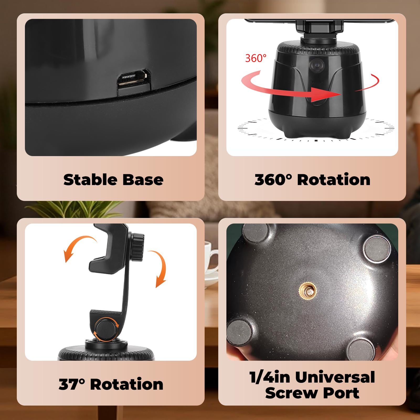 360 Tracking Telefoonhouder Bewegingssensor Statief Gezicht Tracking 360 Graden Rotatie AI Samenstelling 360 Selfie Stand Mobiele Telefoon Statieven voor Selfie 360 Tracking Telefoonhouder Bewegingssensor Statief Gezicht Tracking 360 Graden Rotatie AI Samenstelling 360 Selfie Stand Mobiele Telefoon Statieven voor Selfie