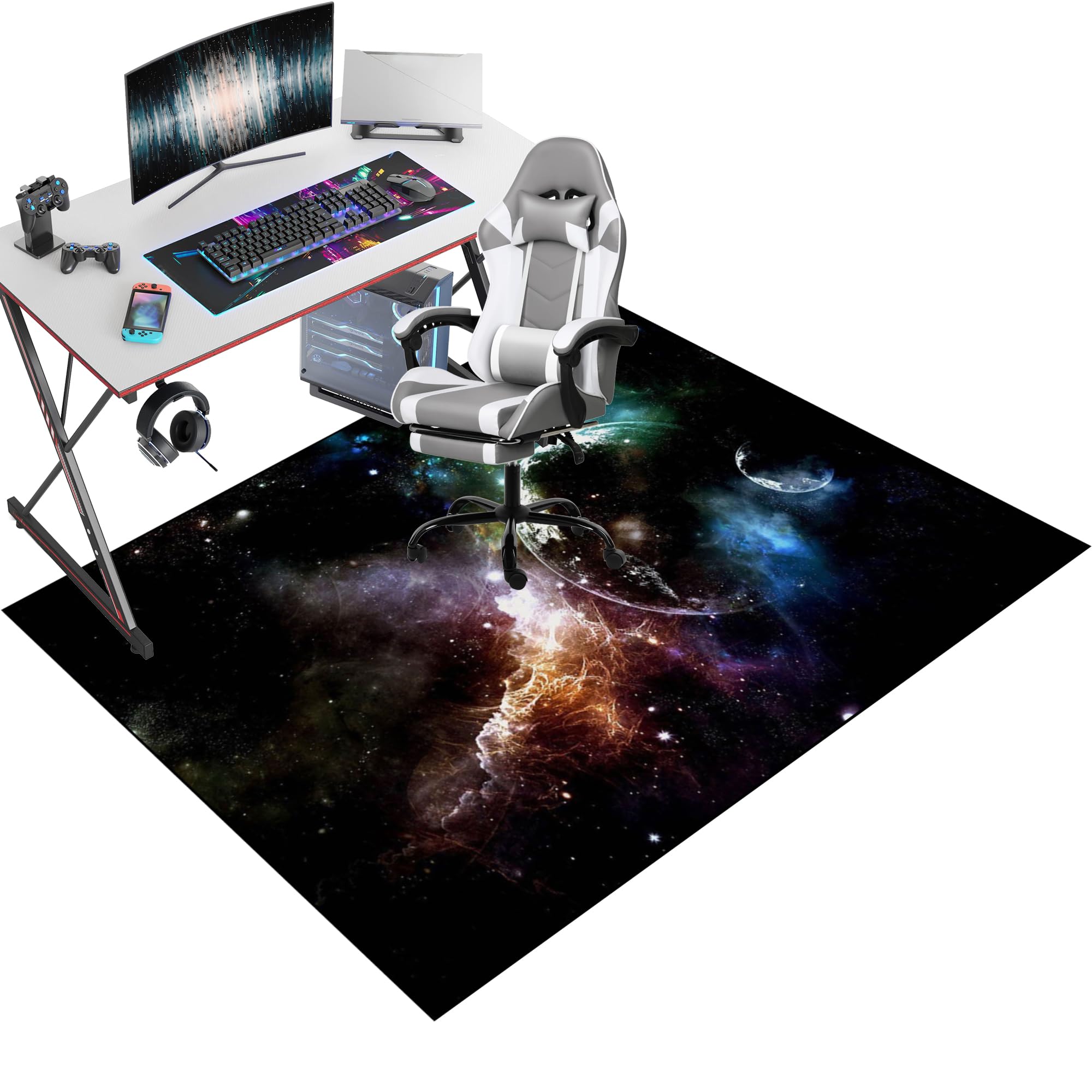 Office Gaming Chair Mat for Hard Floor, Floor Protector for Rolling Chair, Office Gaming Rug Protector for Rolling Chair, Non-slip 60 x 110 cm Floor Protection Mat for Gaming Room Home Office Decor โ image 1