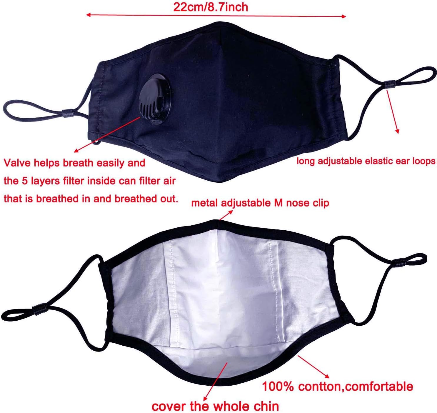 Blасk Frіdау 🔥 2Pcs Blue Fashion Fabric Cover Reusable Cotton with 2 Activated Carbon Filters Meltblown Non-Woven Cloth 5 Layers Filters Breathable Protection Uр Tо 40% оƒƒ 2Pcs Blue Fashion Fabric Cover Reusable Cotton with 2 Activated Carbon Filters Meltblown Non-Woven Cloth 5 Layers Filters Breathable Protection