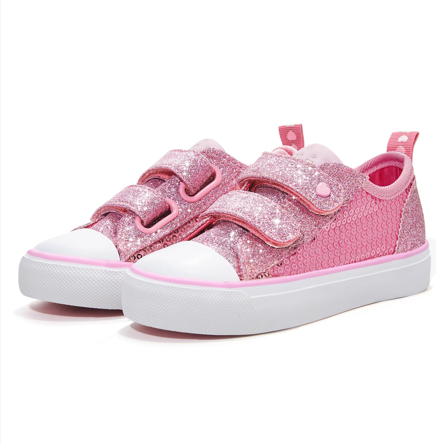 Weestep Toddler Girl Glitter Sneakers Lightweight Sparkle Slip On Canvas Shoes