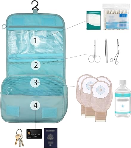 Miniatura 3 de Exquisita bolsa de viaje para suministros de ostomía y colostomía, la mejor opción para personas postoperatorias, con configuración colgante y