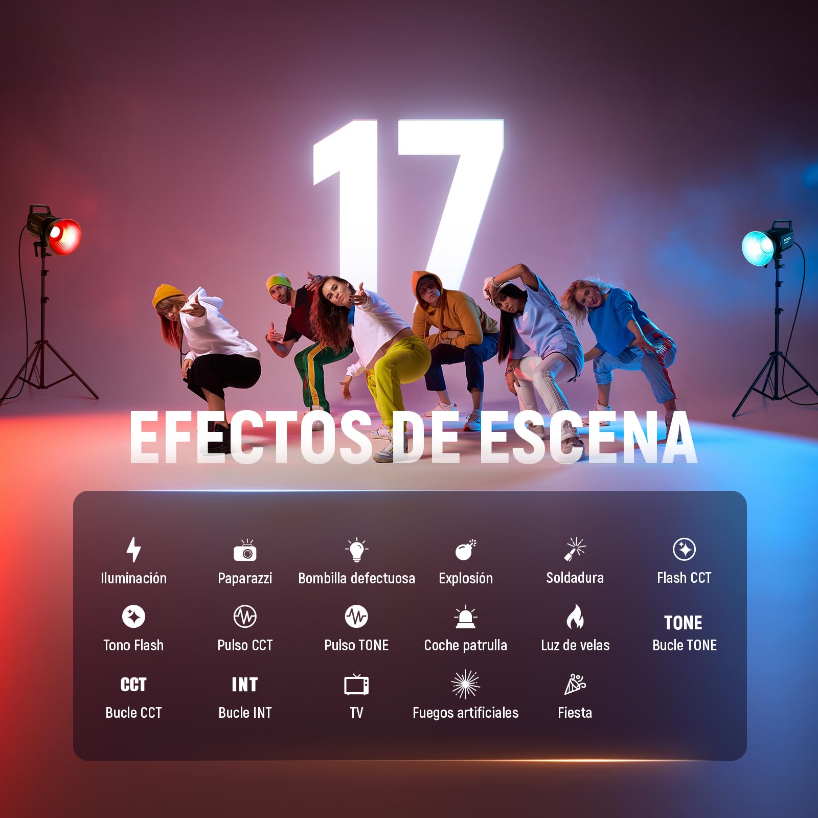 NEEWER 130W RGB LED Vídeo Luz App/2,4G Control 17 Efectos, 2500-7500K 19800lux/1m COB Iluminación Continua con CRI97/TLCI98 4 Curvas de Atenuación, Foco de Bowens Mount en Estudio Fotografía, FS150C