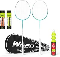 Vista 19 de Raquetas de bádminton profesionales de fibra de carbono para patios traseros y gimnasio