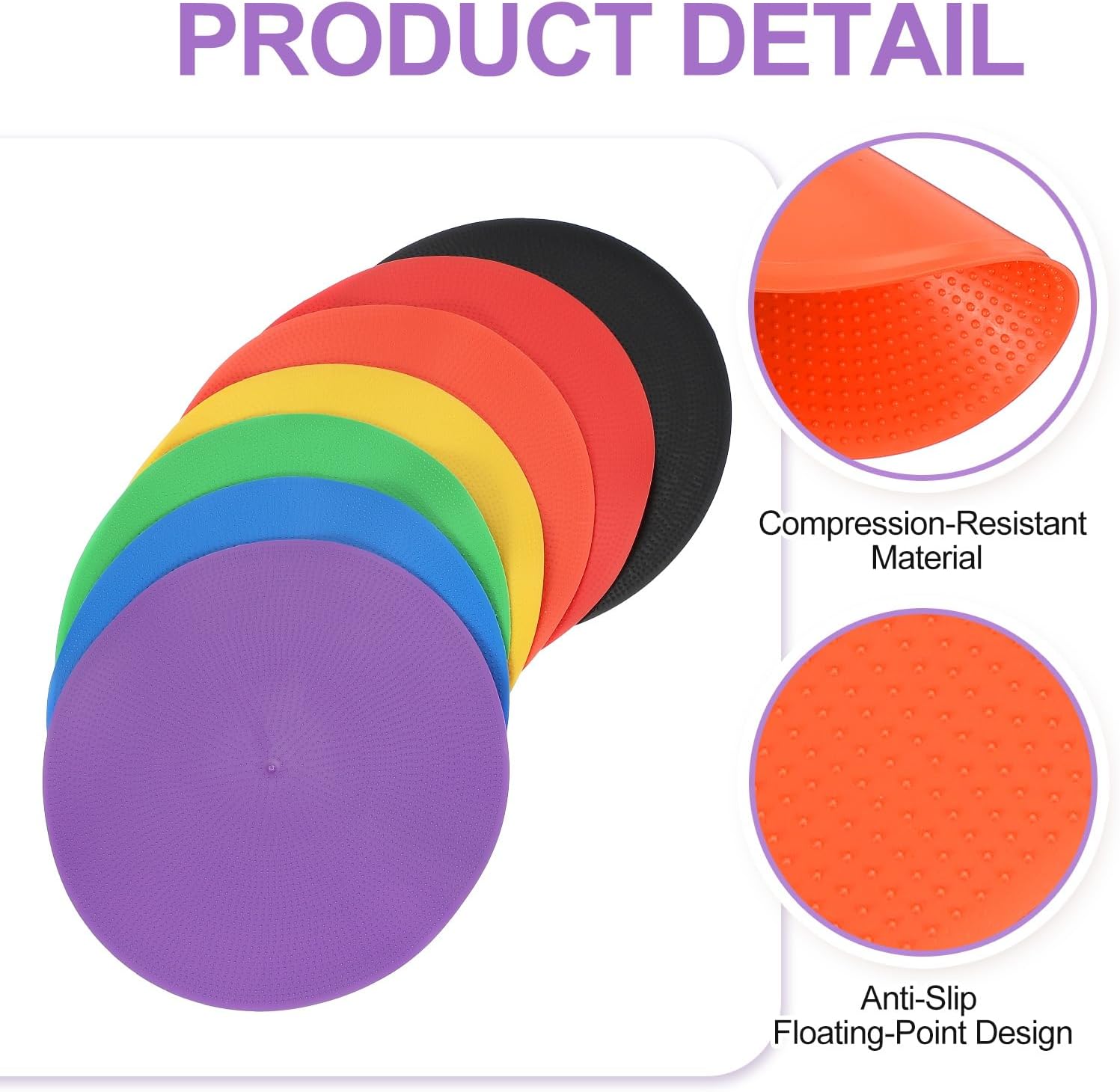 PATIKIL Spot Markers Non-Slip Floor Dots Agility Markers Flat Field Cones Poly Dots