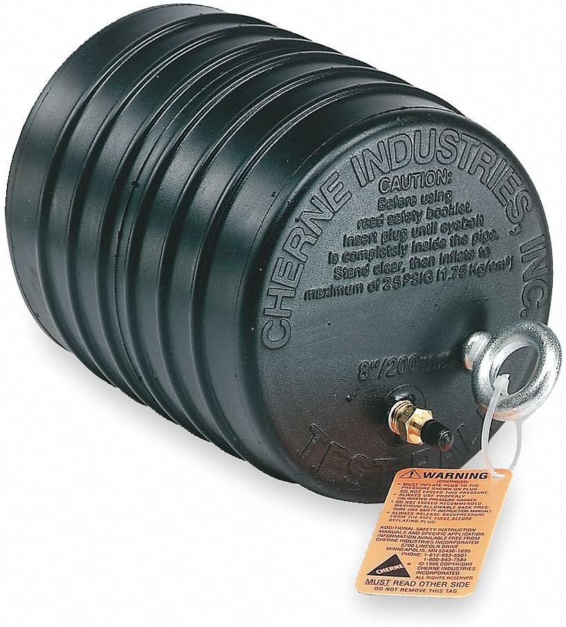 Test Ball Plug, Pneumatic, 8 In, Rubber