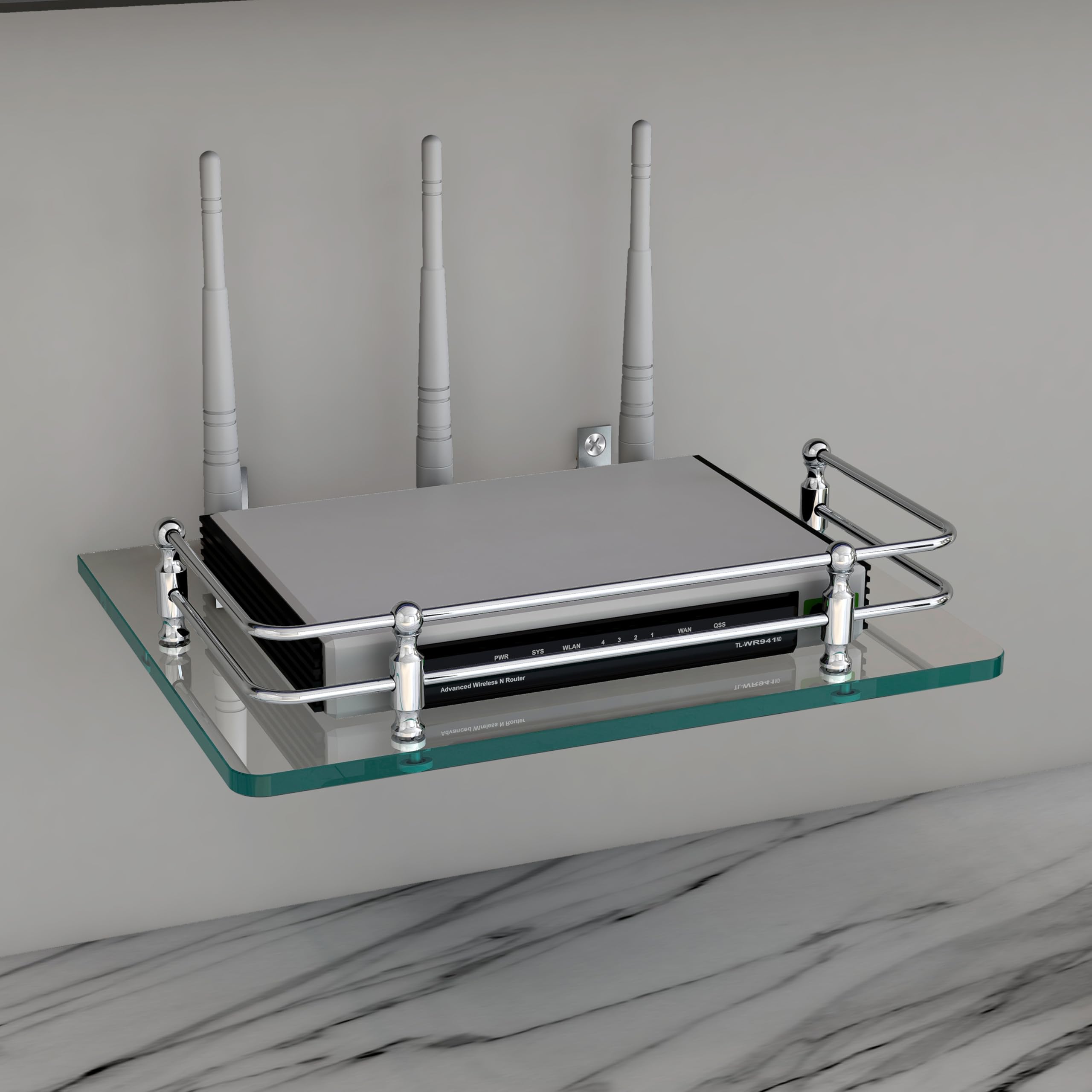 FORTUNE Multi-Purpose Glass Shelf/Router shelf/Set Top Box Stand/with Wall Brackets for Home Decor (10 X 8 inch) (B081Z645KP) Amazon Price History, Amazon Price Tracker
