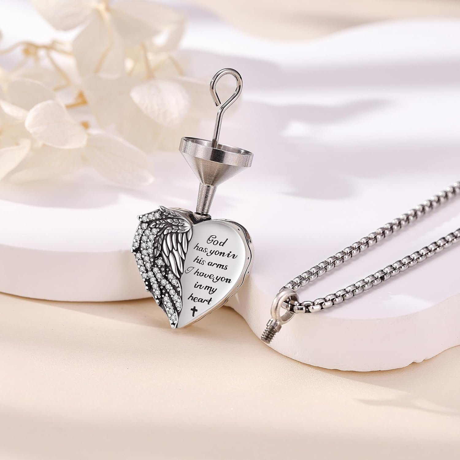 Urn Necklaces for Ashes 925 Sterling Silver Breast Cancer/Father Daughter/Cactus/Ocra Pendant Necklace Cremation Memorial Keepsake Jewelry for Ashes of Loved Ones for Women - Image 6