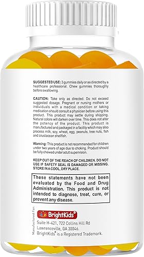 Miniatura 8 de BrightKids Suplementos cerebrales para la memoria y la concentración, gomitas de enfoque Omega 3 y DHA para niños, suplemento de concentración de