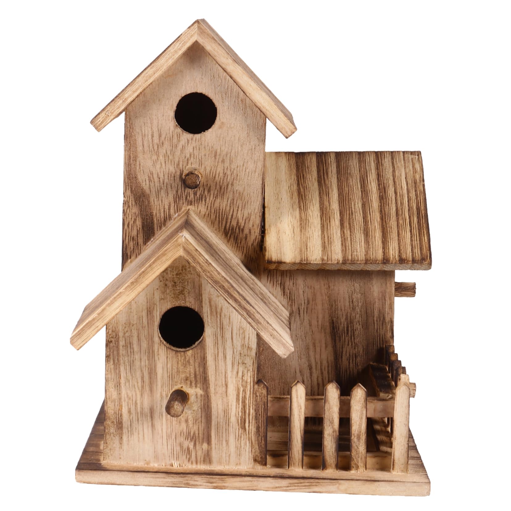 GRIRIW Wooden Bird Nest Box DIY Kit Outdoor Birdhouse Craft for Birds Natural Design with Wide Entrance Garden Bird Shelter Easy to Mount and Decorate