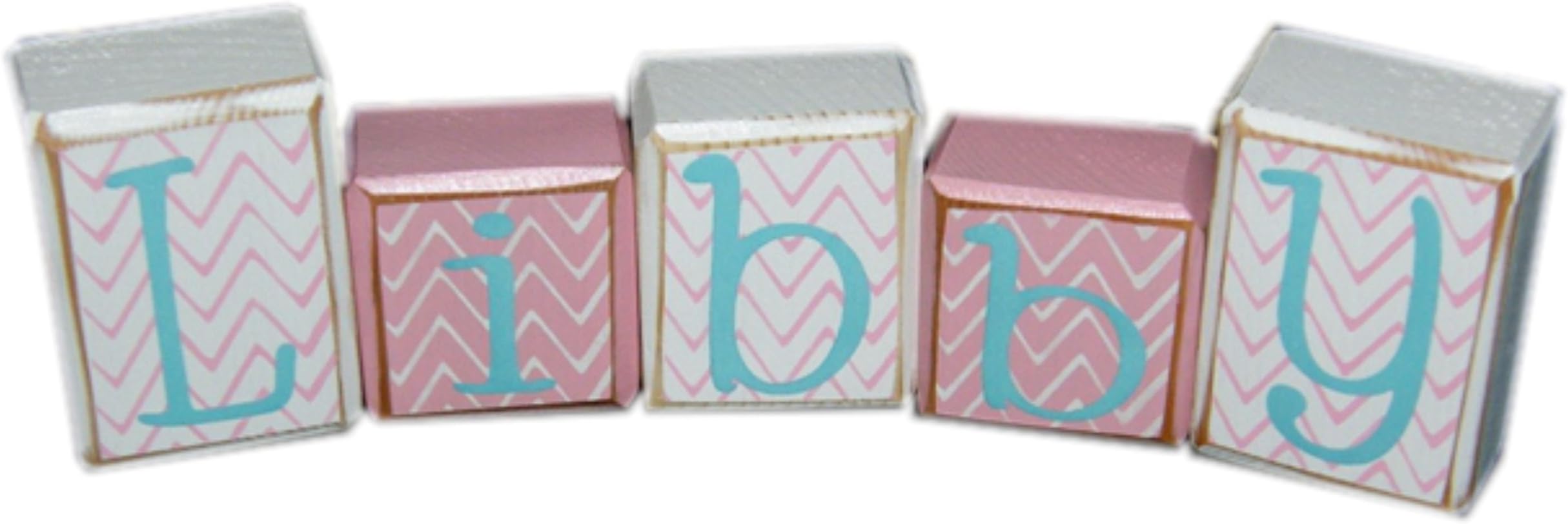 Chevron Pattern Big Blocks Spell Baby Name Staggered Blocks