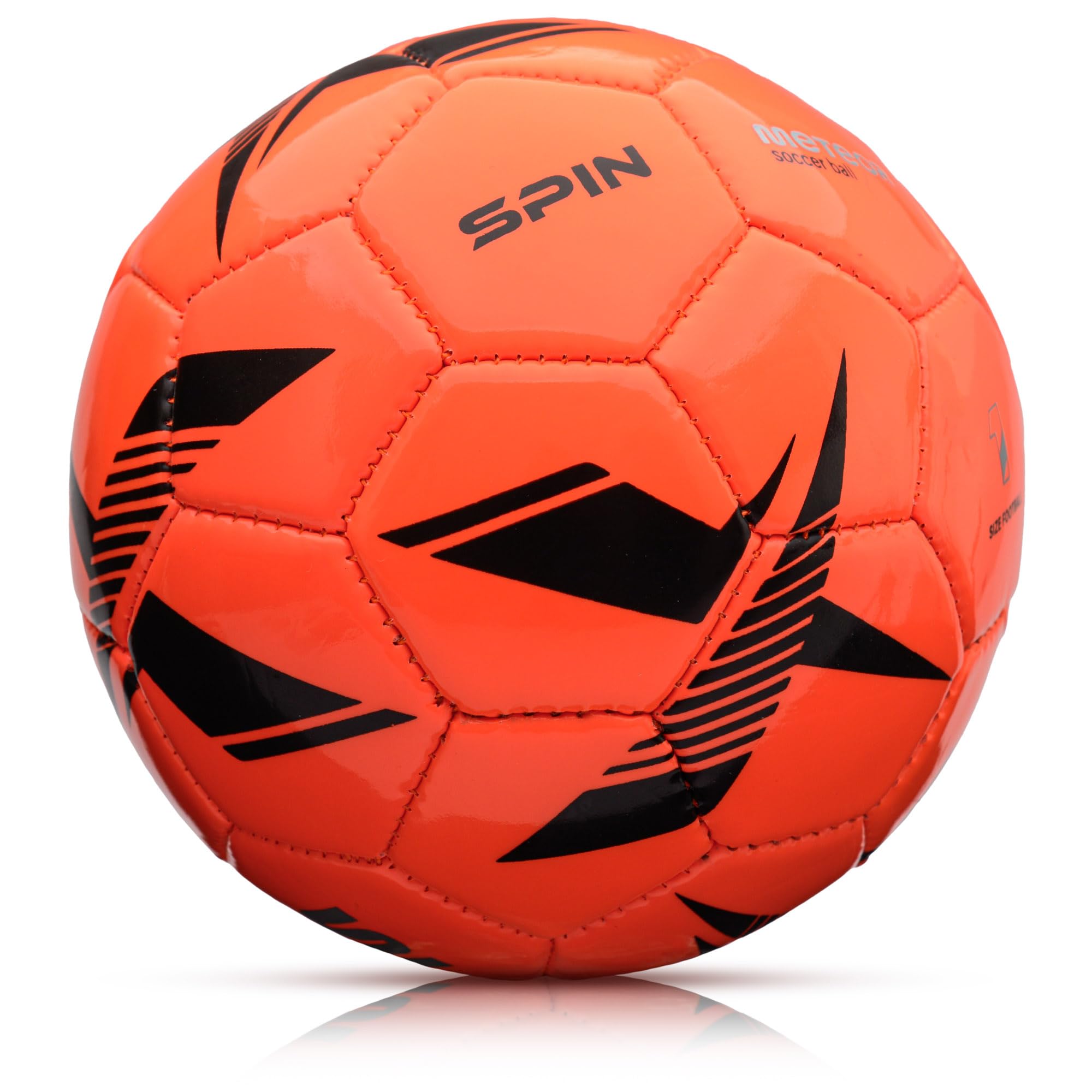 meteor - Football Training Ball – Spin Football Ball Durable Machine-Stitched Panels for Better Grip – Ideal Ball for Training – Robust 32-panel Surface – Indoor & Outdoor - Size 4 - Orange