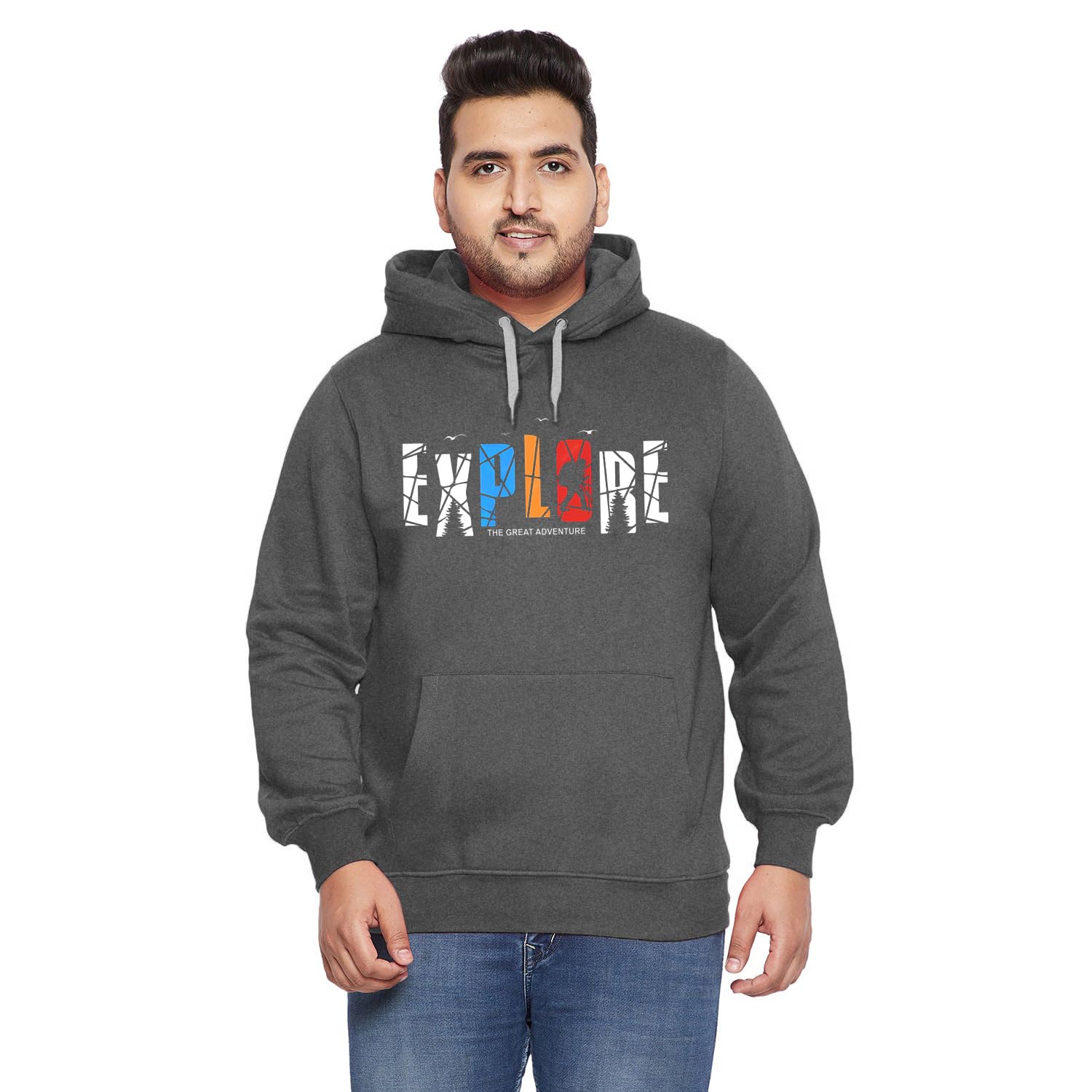 West Gate Clothing Plus Size 100% Cotton Men's Hoodies | Casual Mens Hoodies Suitable for Trip and Gym | 3XL,4XL,5XL Size Hoodies/Sweatshirt-image-48