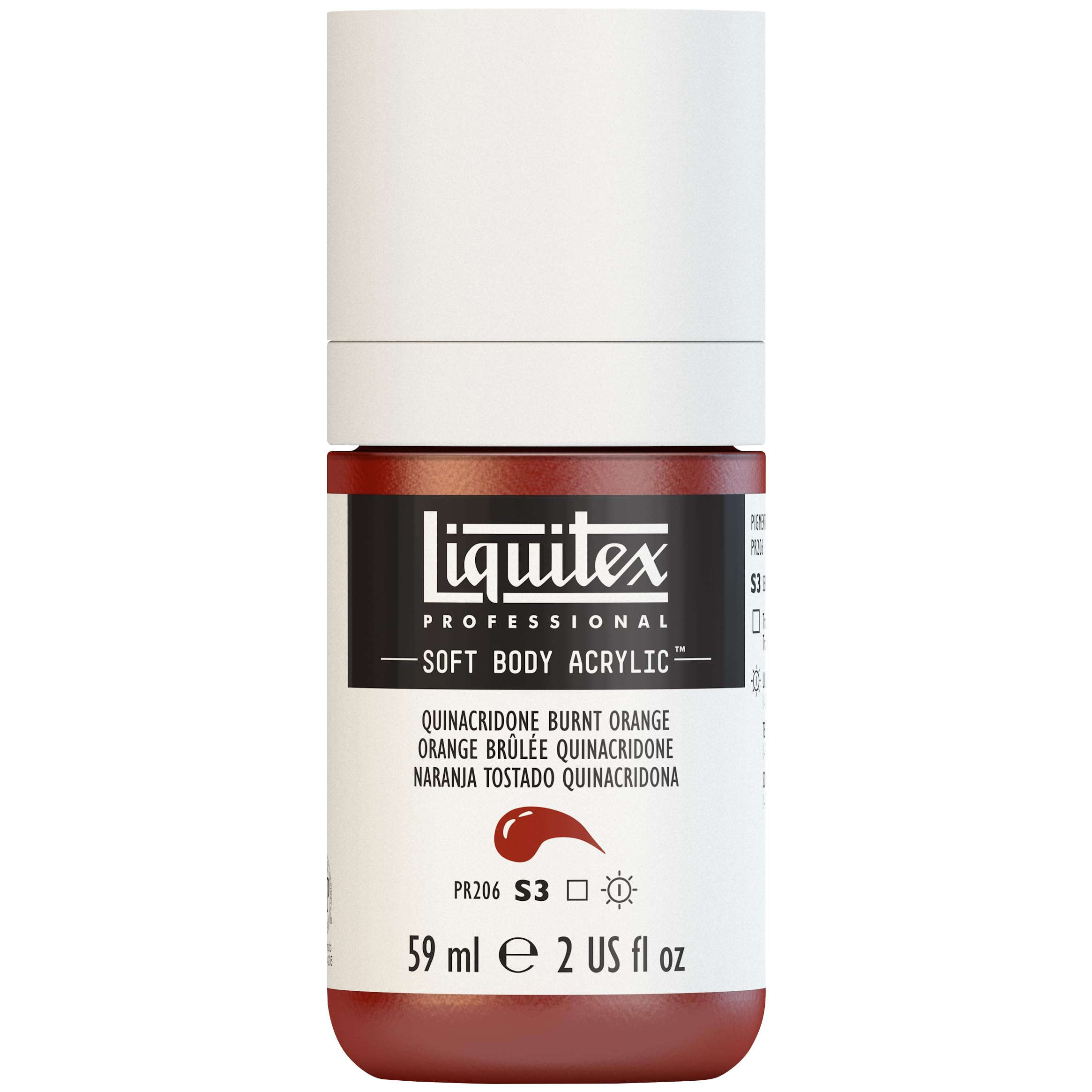 Liquitex 1959108 Professional Acrylic Paint Soft Body - Artist Paint in Creamy Opaque Consistency, High Pigmentation, Non-Fading and Ageing Resistant, 59 ml Bottle - Quinacridone Burnt Orange — image 1