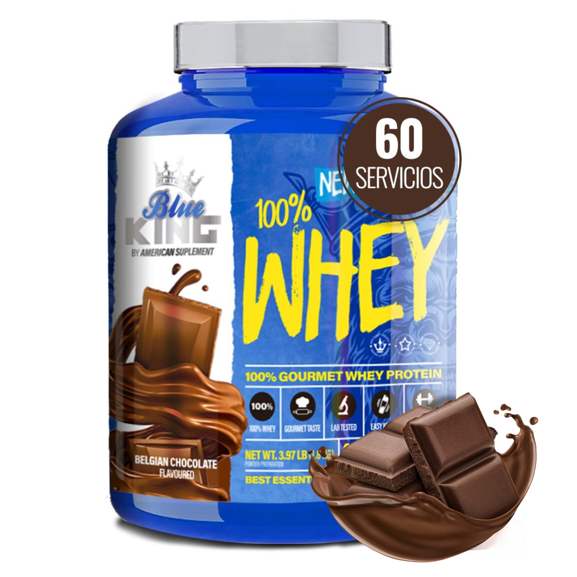 Whey Blueking Proteins | Białko na masę mięśniową | Whey Protein | Zawiera kreatynę | 1,8 kg | Zapobiega katabolizmowi | Moc Siła i wydajność | Czekolada