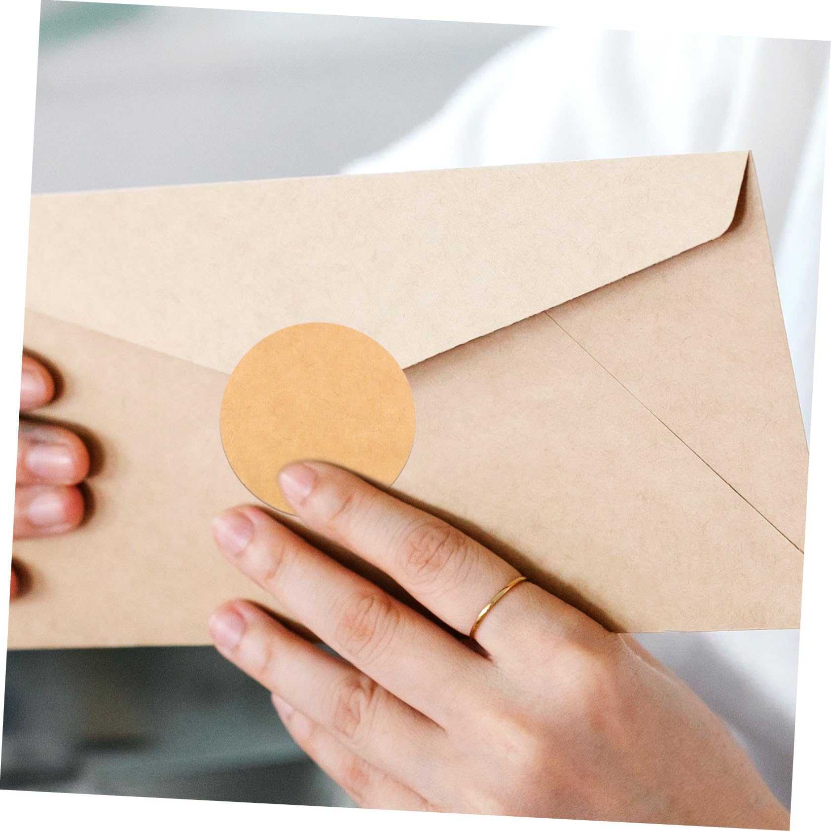 DOITOOL 5 Etichette Adesive Rotonde Kraft Etichette Vuote Autoadesive per Regali Organizzazione e Classificazione per Progetti Creativi