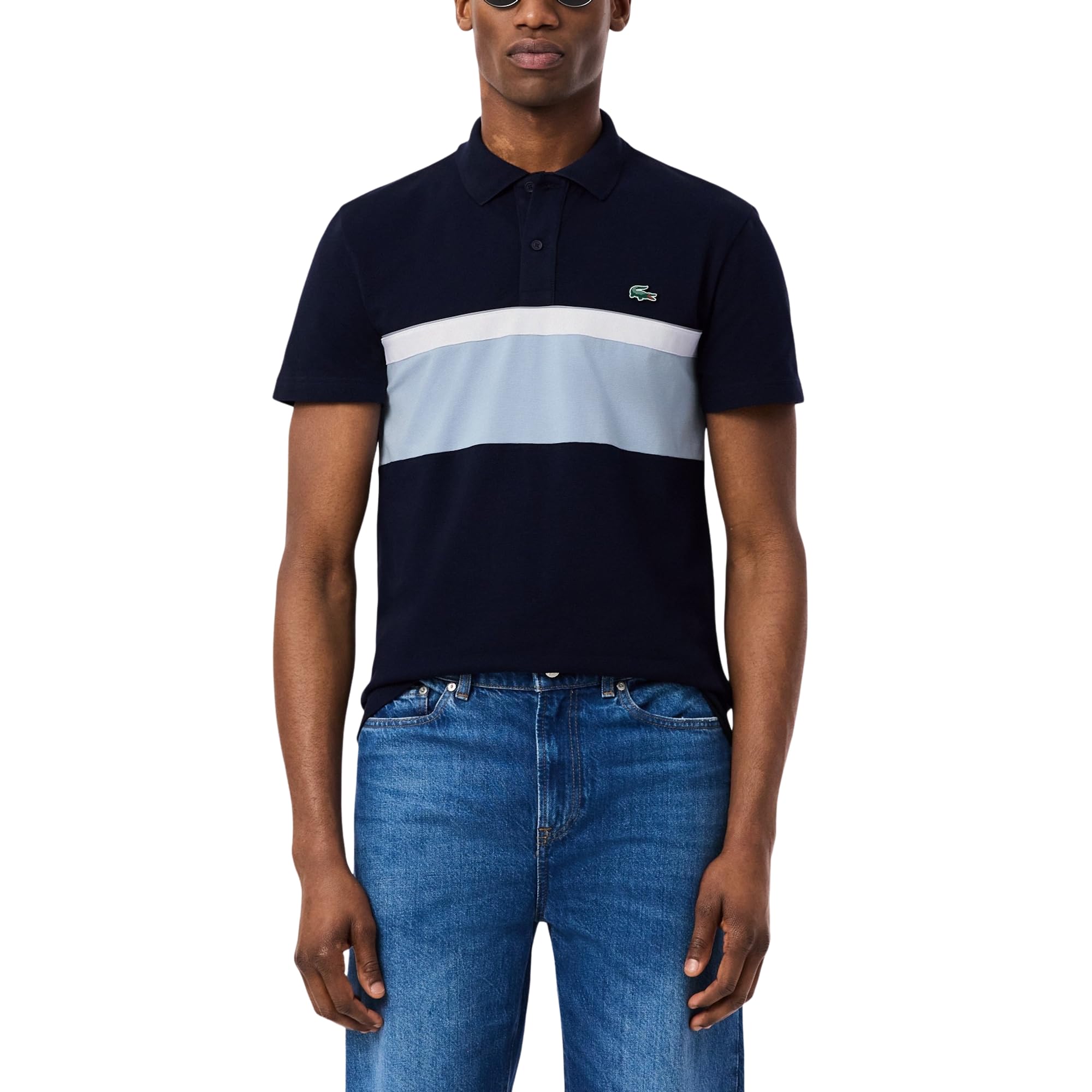 Men's Regular Fit Cotton Colorblock Polo Shirt