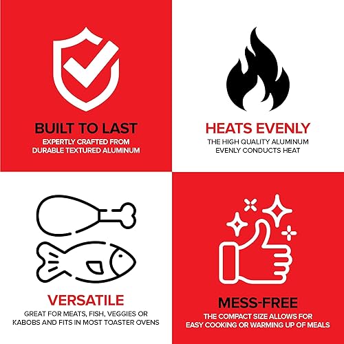 Miniatura 4 de Stock Your Home Paquete de 25 mini sartenes para horno tostador, porción individual, para uso personal y dormitorios, 8.5 x 6 pulgadas, ideal para