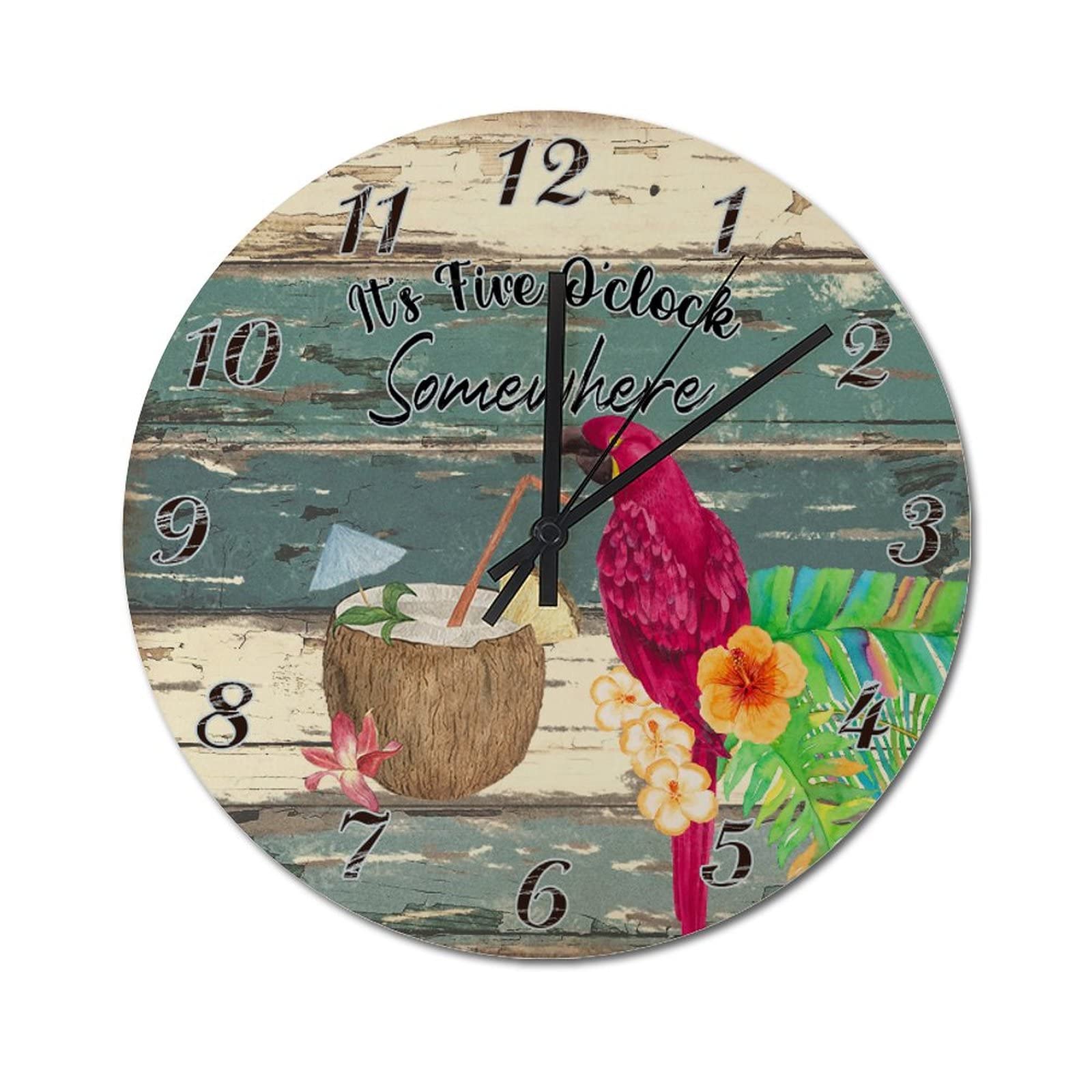 Horloge murale vintage inscription Five O'Clock rétro 38cm