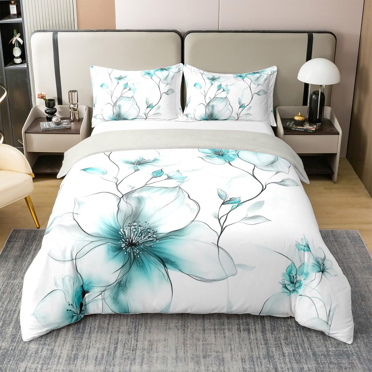 Housse de couette 220x240 en coton chic floral Homewish