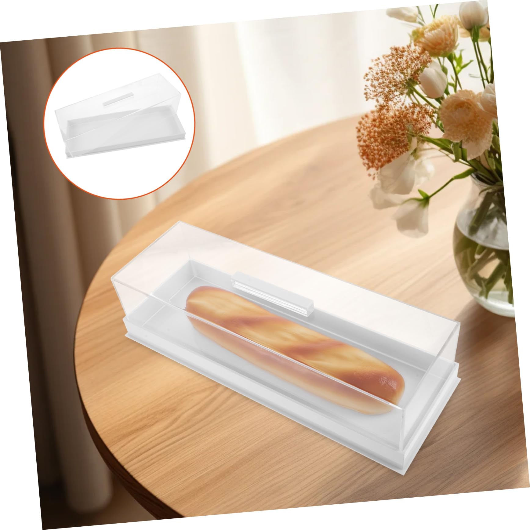 Garneck Caja de Presentación Rectangular con Bandeja para Pasteles Vitrina de Acrílico con Tapa para Cafeterías Fiestas y Uso Doméstico