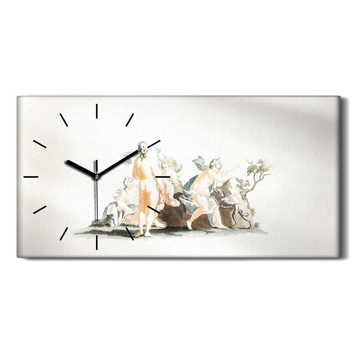 Horloge sur Toile Salon et Chambre Chien Antique pour Art Mural Calme