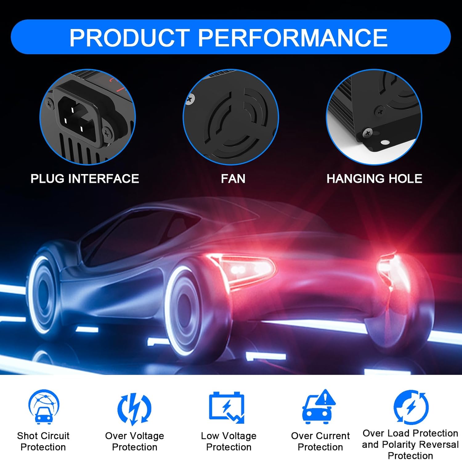TPE 24V 5A Battery Charger, Automatic Smart Battery Charger, Trickle Charger Maintainer for Wheelchair