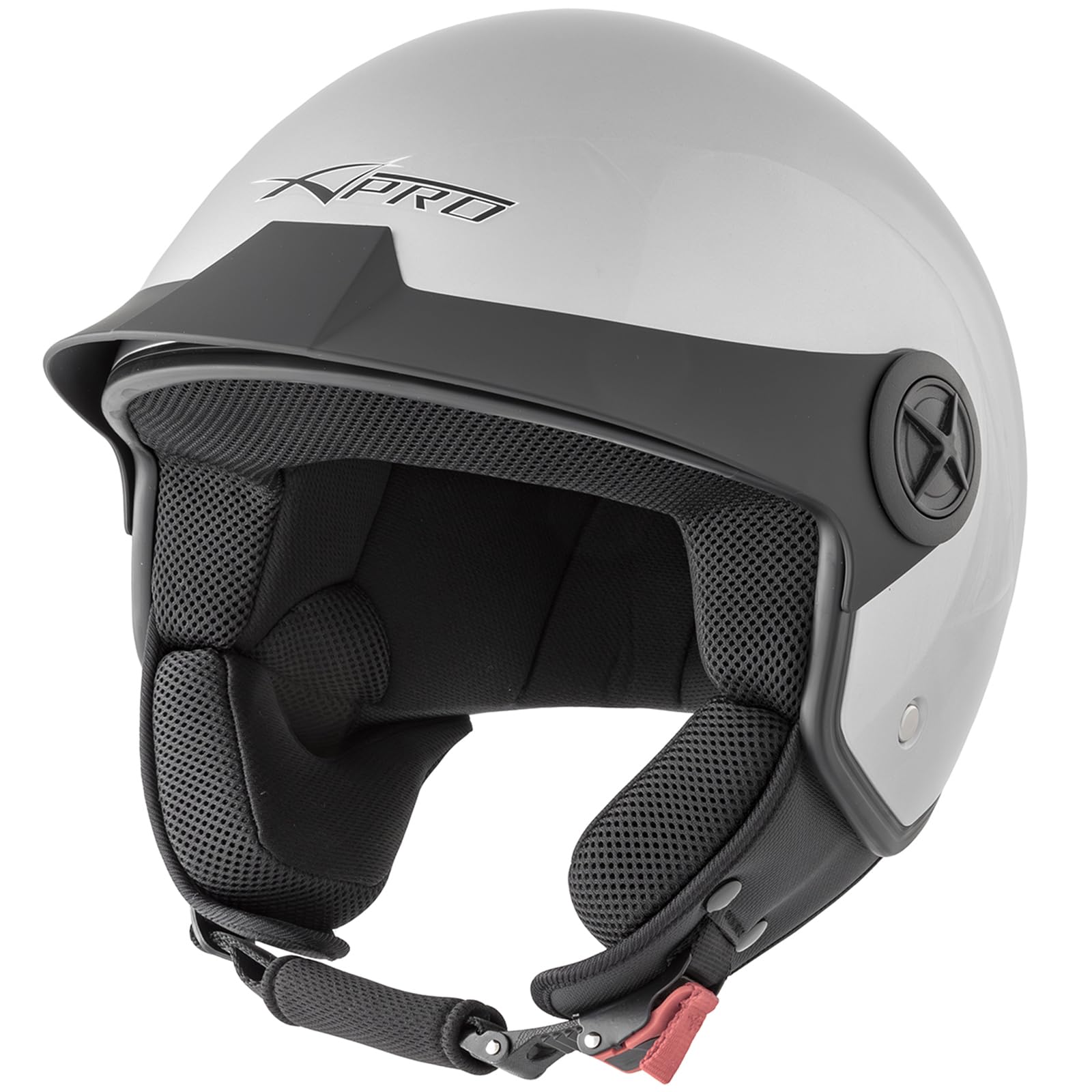 Kask motocyklowy Quad Roller otwarty kask Custom ECE 22 05 polerowany, srebrny M