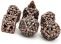 Vista 4 de UDIXI Juego de dados de metal DND: dados de metal D&D huecos de calavera, juego de dados poliédricos para Calabozos y Dragones Pathfinder