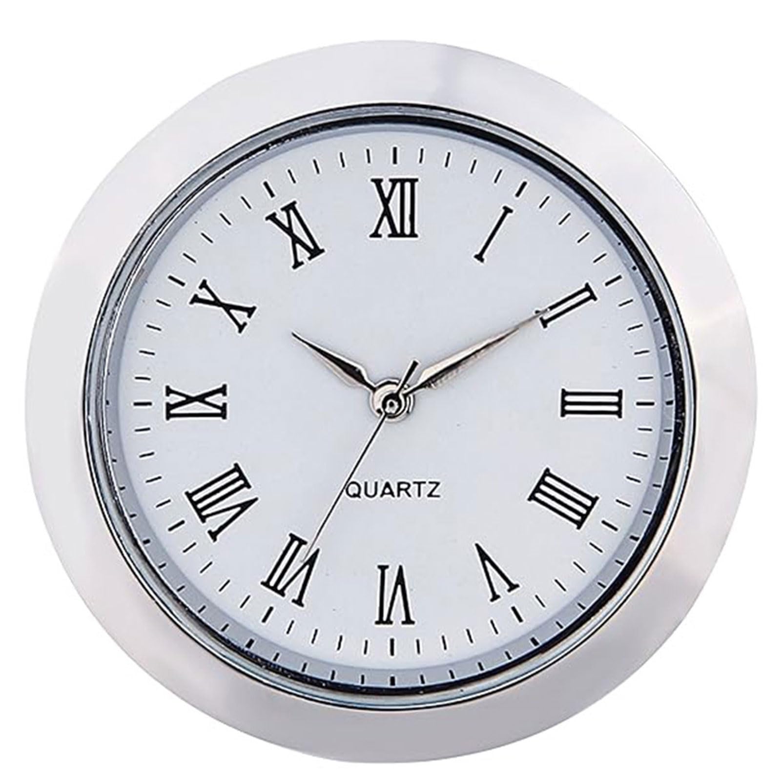 Osniyaw Men's Silver Frame White R Sophisticated Miniature Roman Numerals Watch Insert 36Mm Round Metal Dials Replacet Craft Projects Metal Watch Head