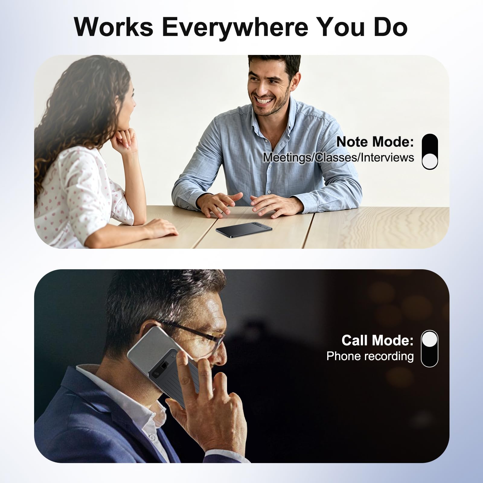 Note Pro - Grabadora de voz AI de 64 GB con transcripción, traduce en tiempo real 100 idiomas, minutos de reuniones de IA y mapas mentales, diseño magnético, batería de 400 mAh