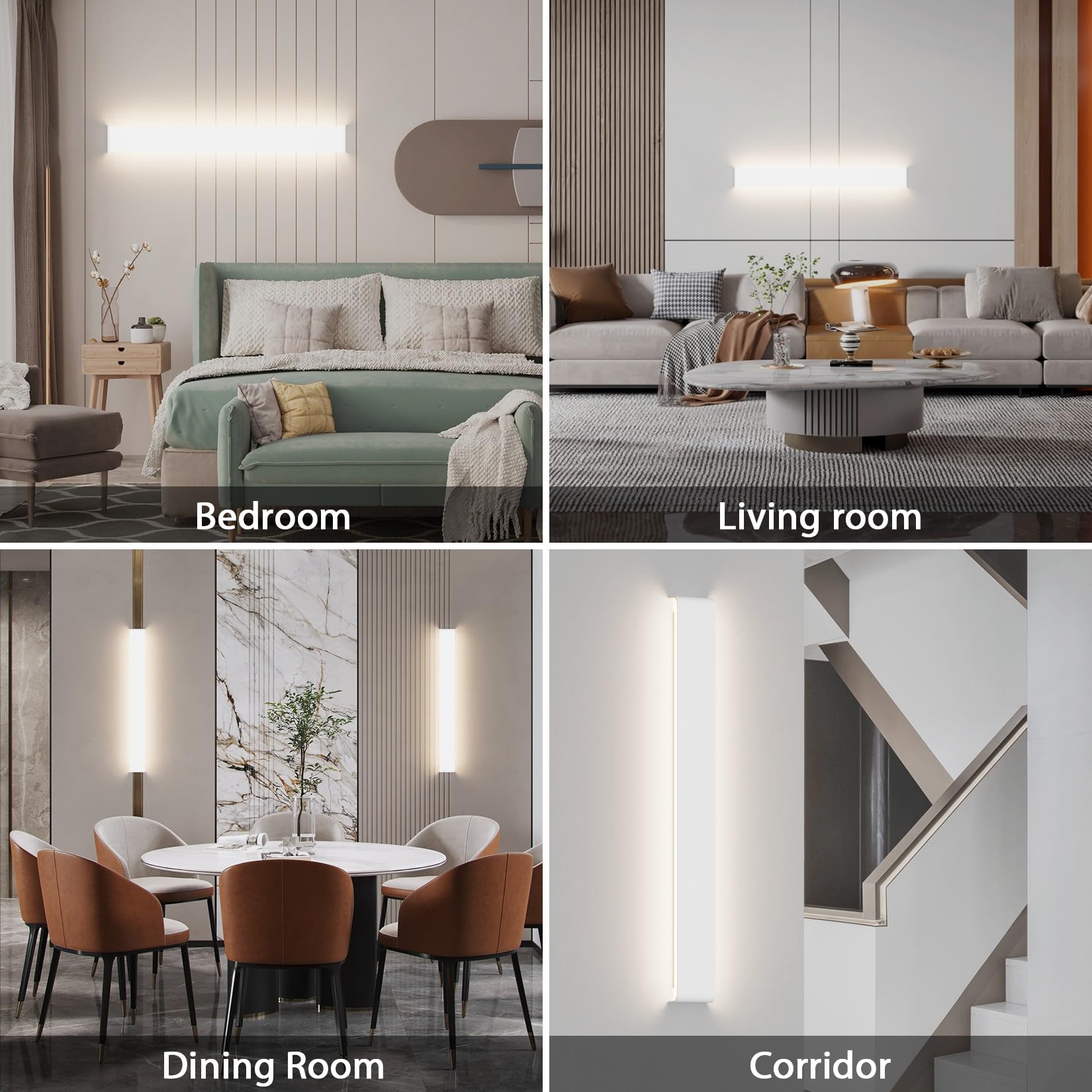 Klighten 30W Wandleuchte Innen LED 83CM Wandlampe Up Down Wandbeleuchtung Naturweiß 4500K für Schlafzimmer Wohnzimmer Flur Treppen (Weiß)
