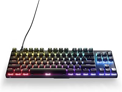 SteelSeries Apex 9 TKL - Clavier de jeu mécanique - Switchs optiques - Actionnement en 2 points - Format compact sans clé - Switchs amovibles - Disposition en anglais (QWERTY)