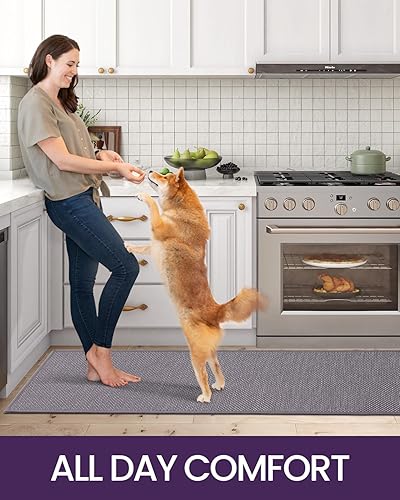 Miniatura 8 de DEXI Alfombras y tapetes de cocina antideslizantes, lavables, absorbentes, tapetes de cocina tejidos, tapetes de cocina para la parte delantera del