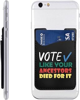 Vote Like Your Ancestors Died For It Black Voters Luxury PU Leather Mobile Phone Card Holder Stylish Functional 2.4 * 3.5in