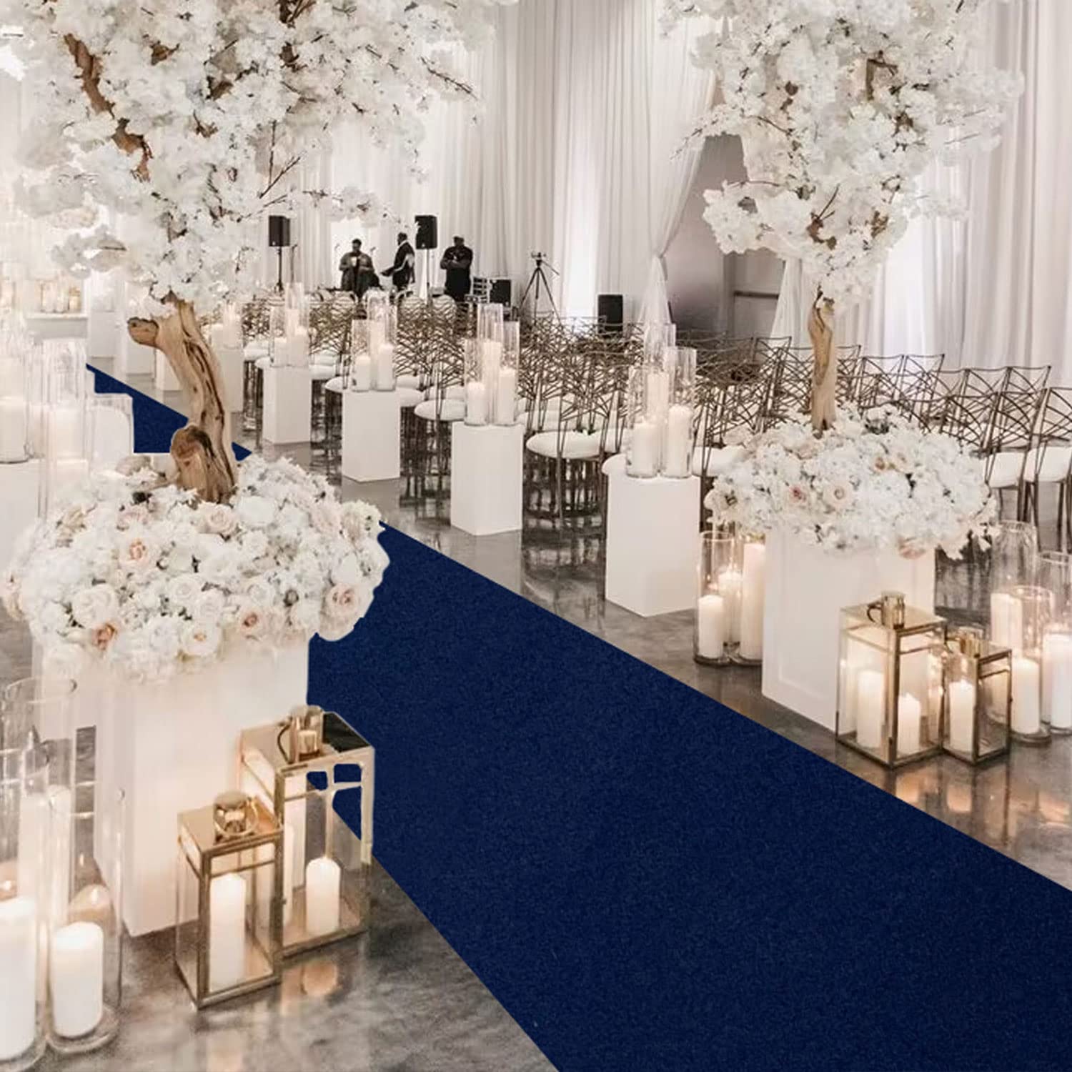 MODFUNS Aisle Runners for Wedddings Navy Blue Aisle Runner Rug 4FTx25FT