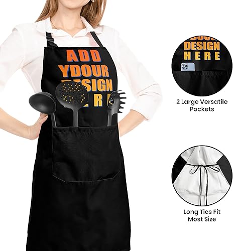 Miniatura 3 de kakapiu Apron for Women with 2 Pockets Bib for Kitchen Cooking Restaurant Painting Crafting Salon Gift