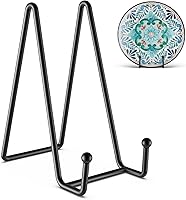 HONGYUTAI 3 Pack 6 Inch Black Metal Plate Stands - Stable Display Holders for Plates, Books, Photos, Art, Records & Kitchen Items