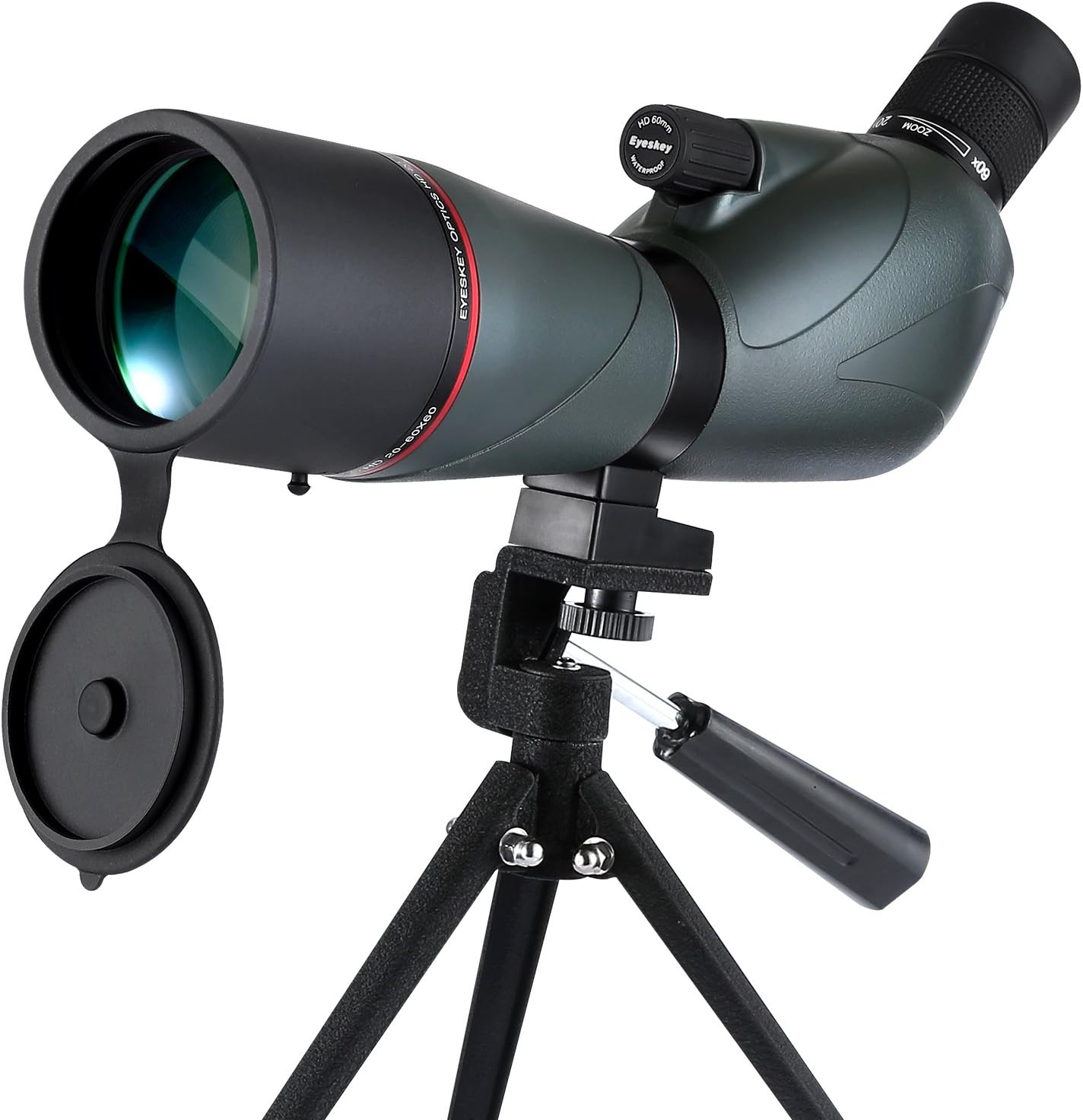 Eyeskey [Upgraded] Waterproof 20-60x60 Zoom Spotting Scope Telescope - Professional for Hunting-Porro Prism Spotting Scopes with Carry Pouch and Tripod, Green