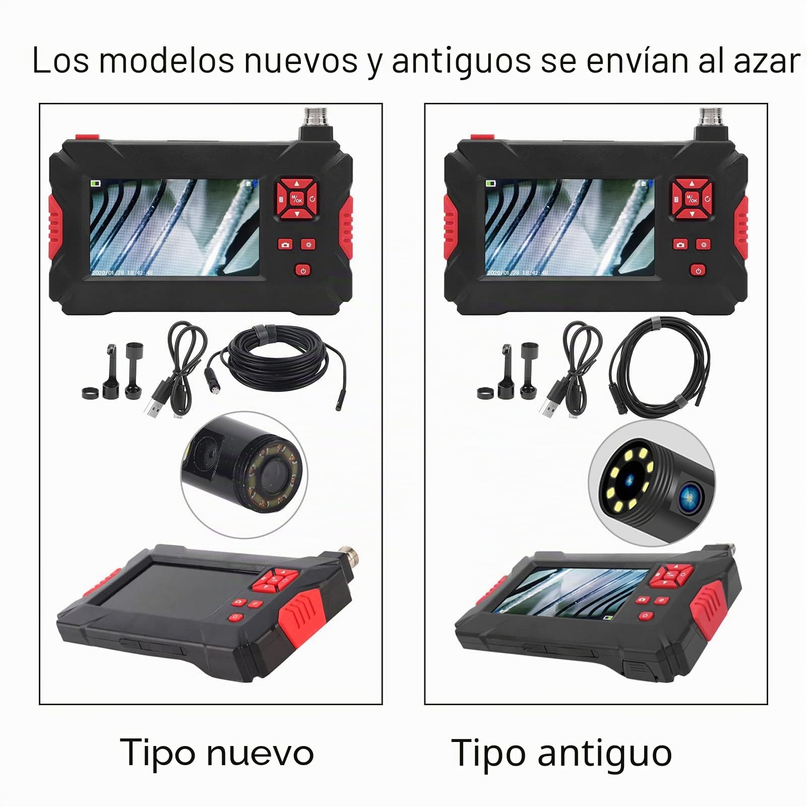 Cámara de endoscopio digital P30 Cámara de boroscopio de doble lente industrial impermeable con pantalla LCD y 9 ​​luces(10M)