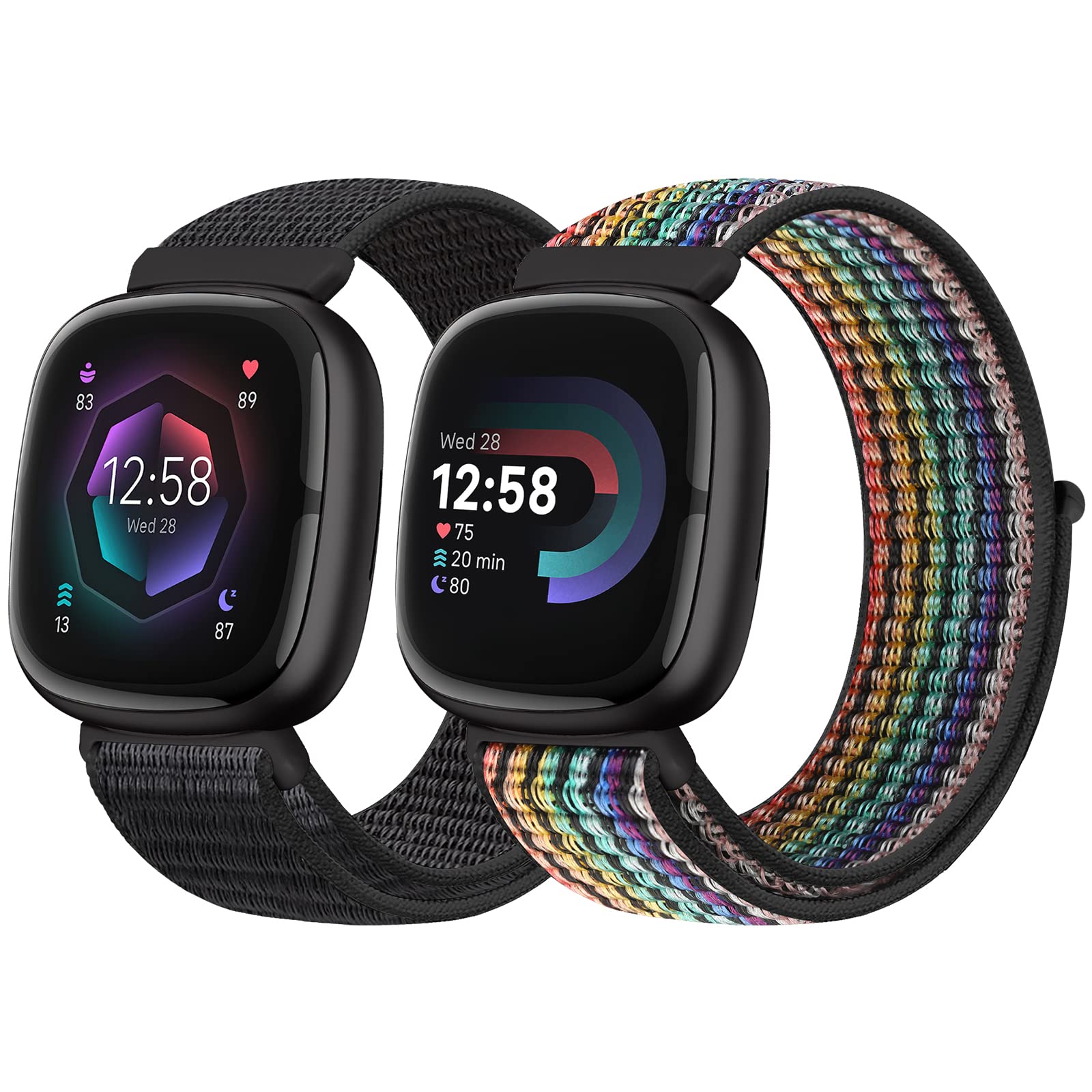 Runostrich Pasek kompatybilny z Fitbit Sense/Fitbit Versa 3, miękki, oddychający, regulowany, nylonowy pasek zastępczy, dla mężczyzn i kobiet