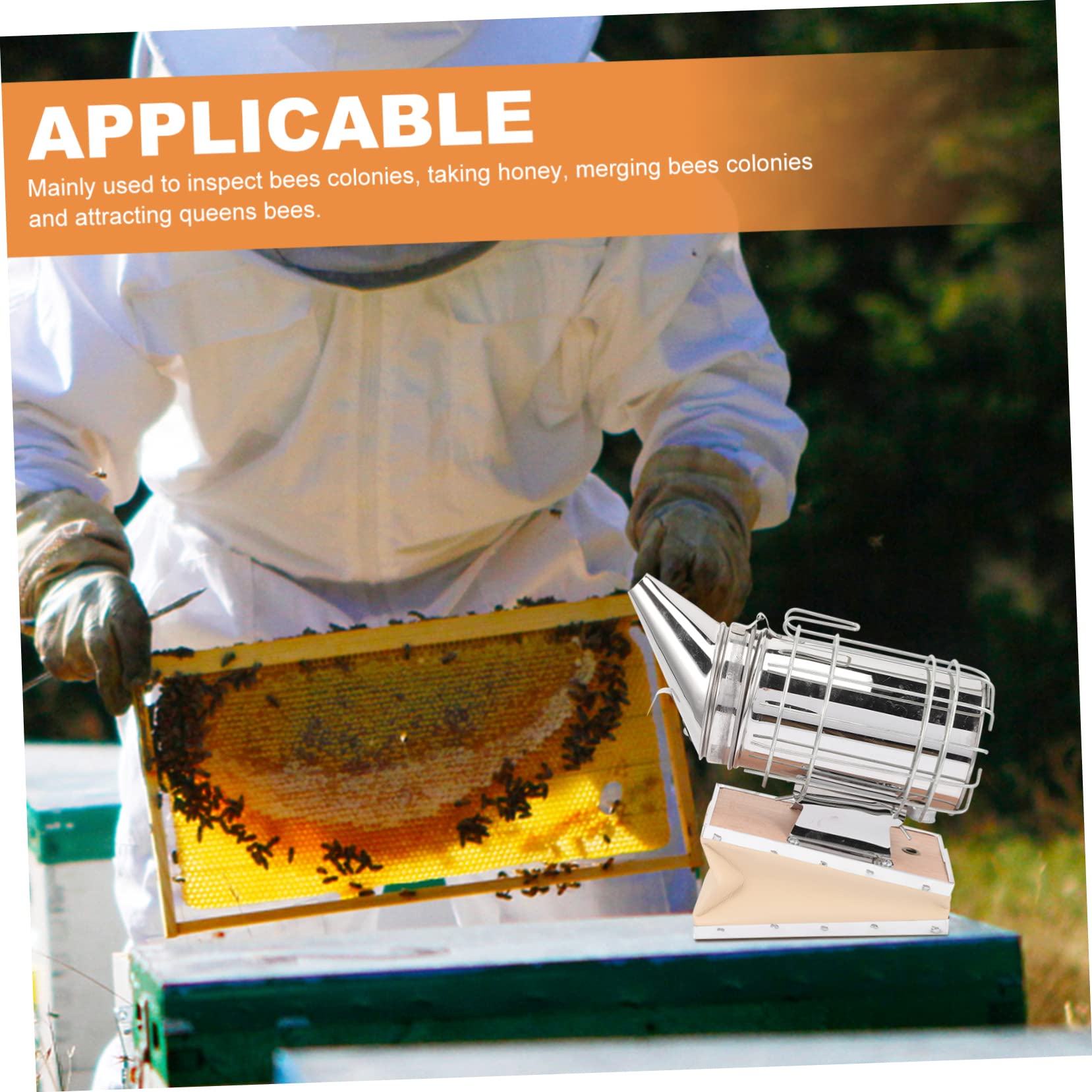 Kleiner Bienenstock Smoker aus Edelstahl mit Hitzeschild für Imker
