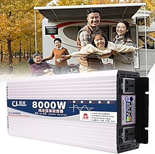 Falownik Samochodowy,5000 W 12 V / 24 V-220 V,Inteligentna Kontrola Temperatury ChłOdzenie Wentylatora,UrząDzenie PrzypominająCe BrzęCzyk,LodóWka,Klimatyzator,ZamrażArka,Pralka,24V-220V-8000W