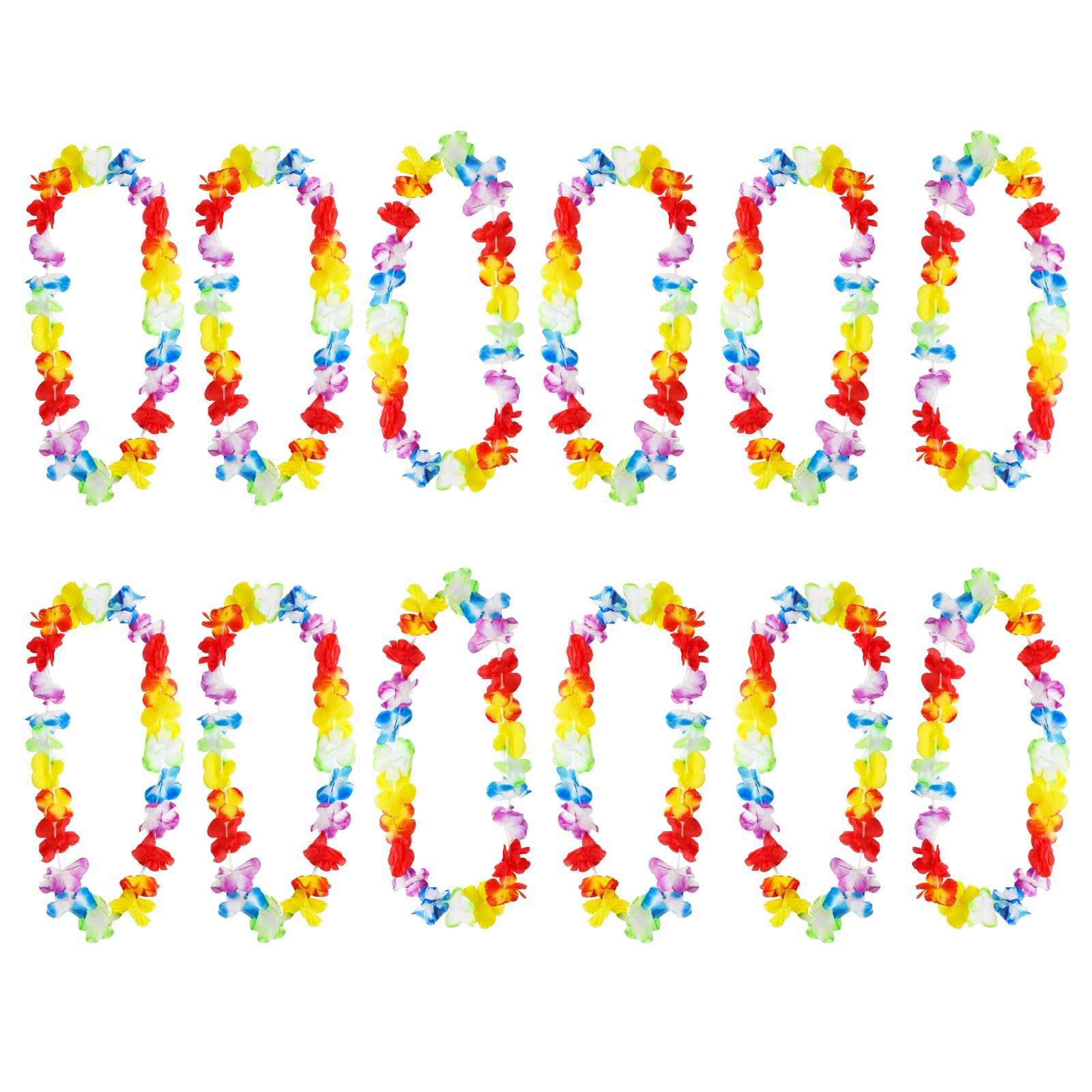 Aomig Hawaiian Leis Set for Tropical Beach Party, Garlands, Flower Necklace