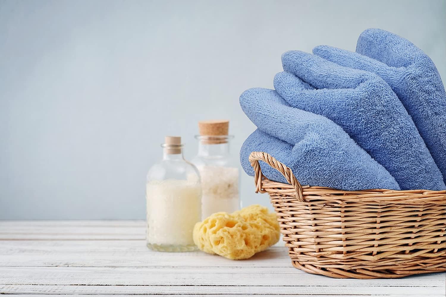 Premium Hand Towels Pack of 6 (16" x 30”) 100% Combed Ring Spun Cotton | Highly Absorbent Hand Towels Set | Ultra Soft for Home, Gym & Spa (Sky Blue) - Image 8