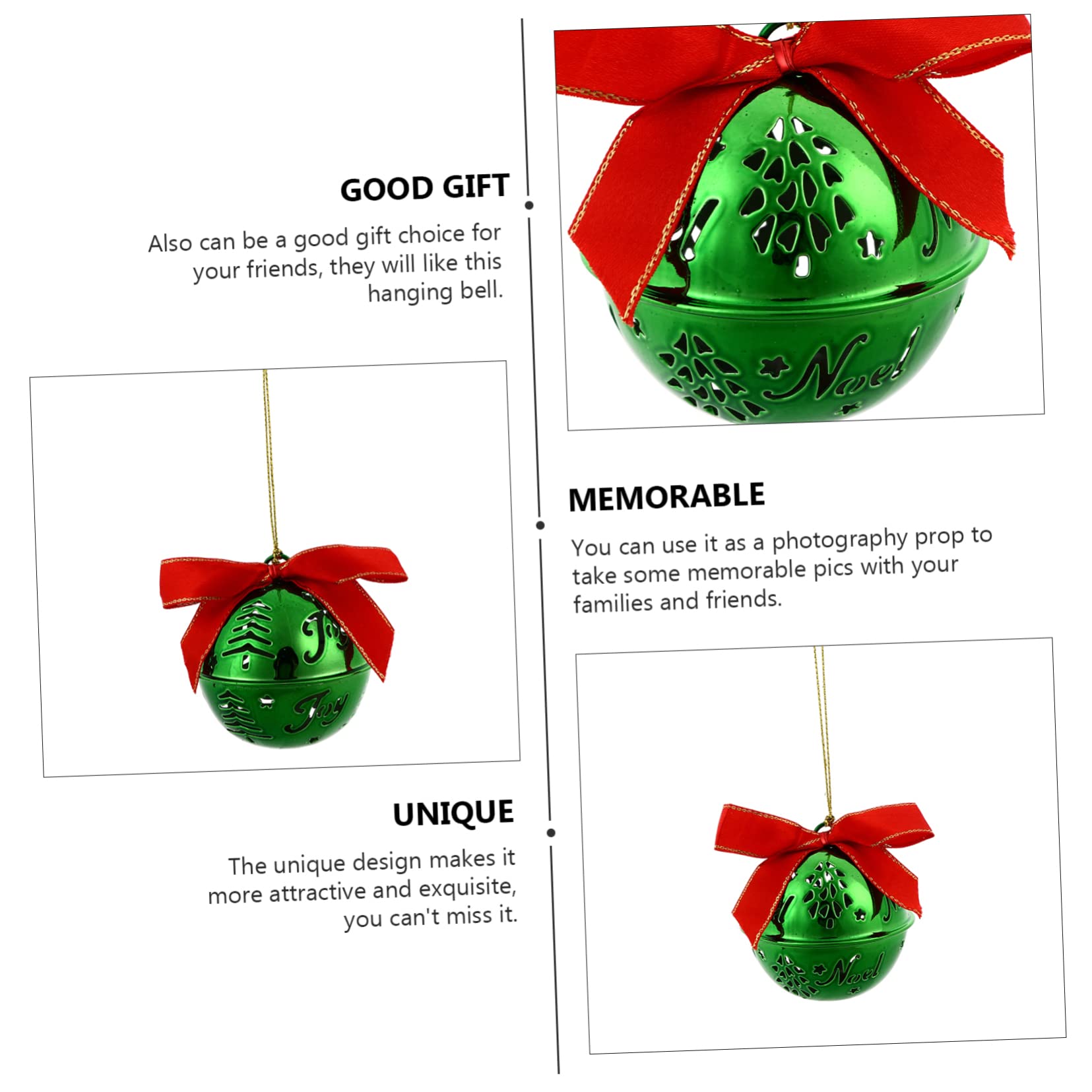 Ipetboom 12pezzi Pendenti Decorativi Forma di Campana di Natale Ornamenti da Appendere per Albero di Natale Decorazioni Natalizie Resistenti