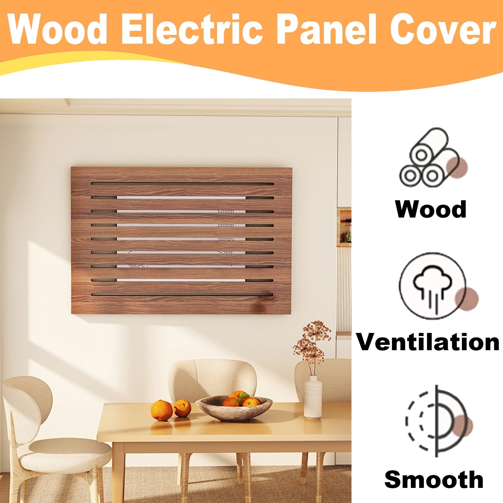 Cache Tableau Electrique Decoratif Cache Armoire Électrique en Bois, Décoration Murale pour Couvrir Le Boîtier du Panneau Électrique, Cacher Le Boîtier du Disjoncteur(B,60x50cm/23.6x19.7in)
